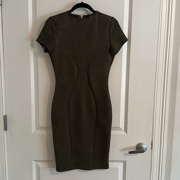 Akira Olive Green Suede Dress - Picture 4 of 4